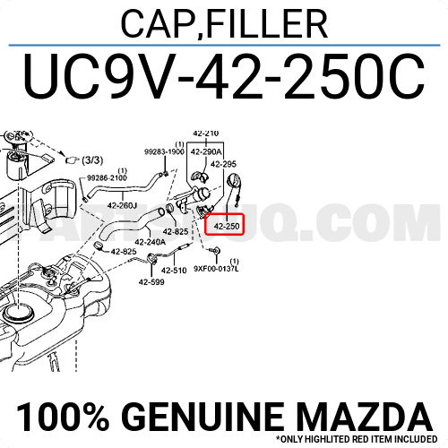 Nắp Bình Nhiên Liệu Mazda BT-50 Mã phụ tùng UC9V42250C