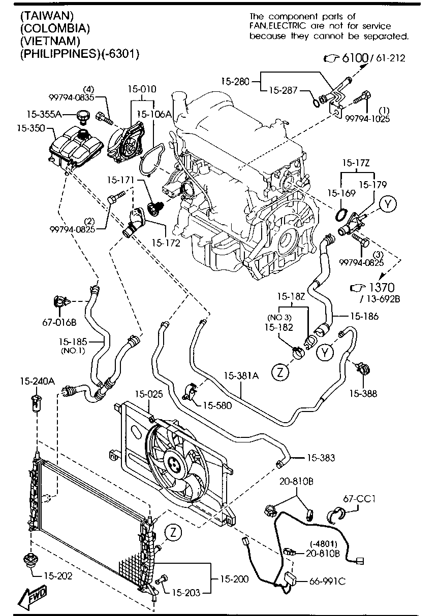 Quạt Gió Động Cơ Mazda Mazda 3 Mã phụ tùng Z60115025C
