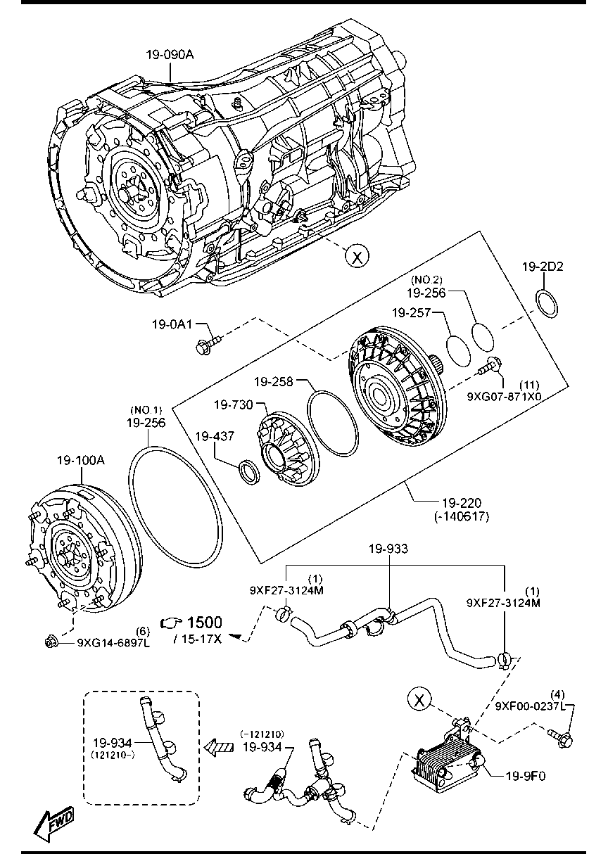 Biến Mô Thủy Lực 3.2 Mazda BT-50 Mã phụ tùng u60119100e