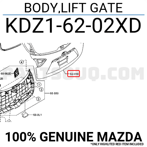 Cửa Hậu Mazda CX-5 Mã phụ tùng KDZ16202XD