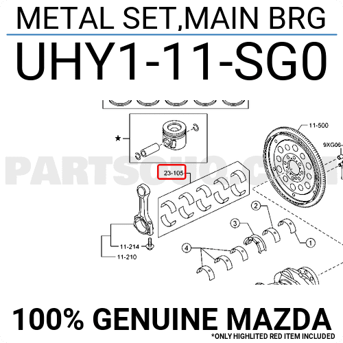 Bộ Bạc Biên Ba Lie Std Mazda BT-50 Mã phụ tùng UHY111SG0