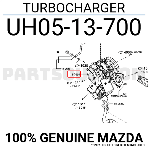 Turbo Tăng Áp 3.2 Mazda BT-50 Mã phụ tùng UH0513700