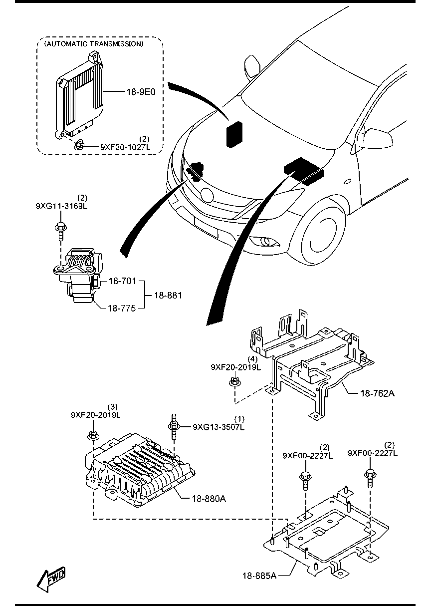 Hộp Điều Khiển Nến Sấy Mazda BT-50 Mã phụ tùng uh0118780a