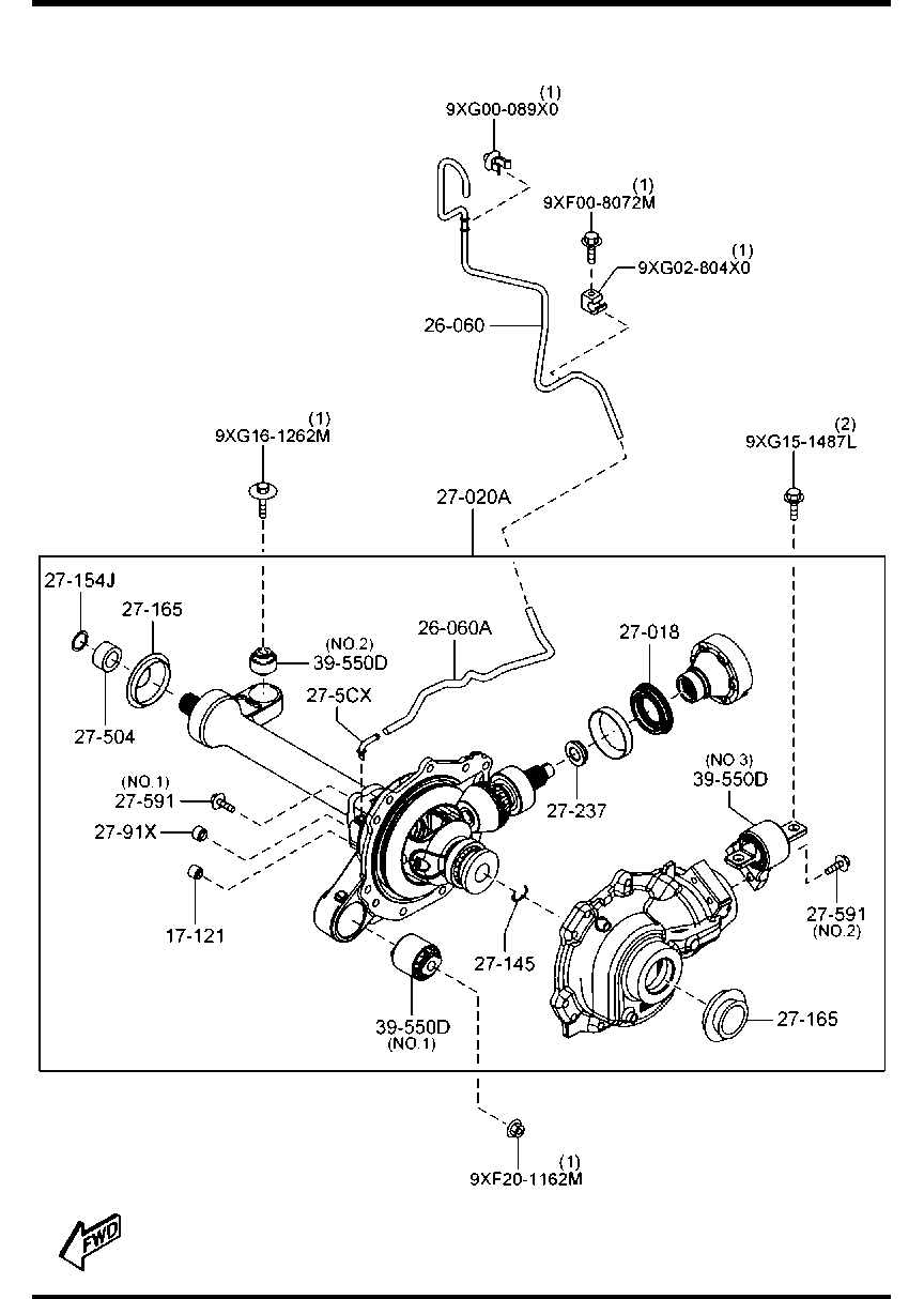 Bộ Cài Cầu Điện Xe 2 Cầu Mazda BT-50 Mã phụ tùng U5A127020A