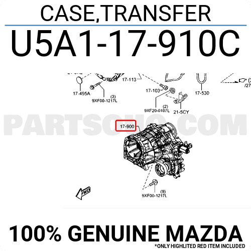 Hộp Số Phụ Xe 2 Cầu Mazda BT-50 Mã phụ tùng U5A117910C
