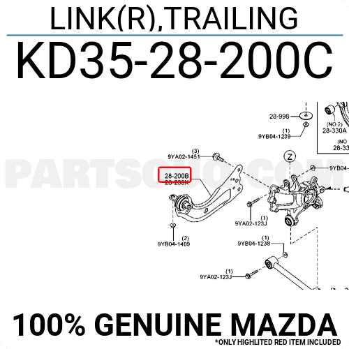 Càng Cong Sau Phải Mazda CX-5 Mã phụ tùng KD3528200B