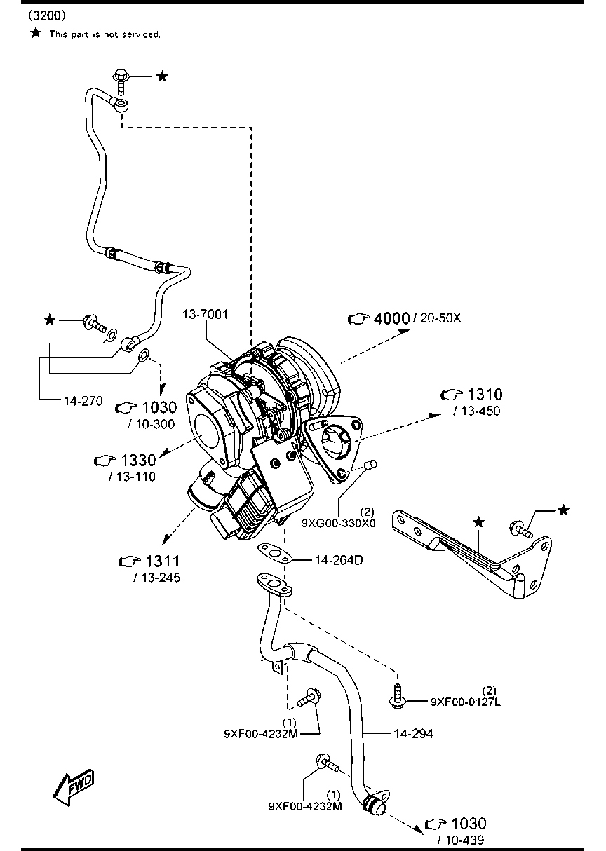 Turbo 3.2 Mazda BT-50 Mã phụ tùng UH0513700A
