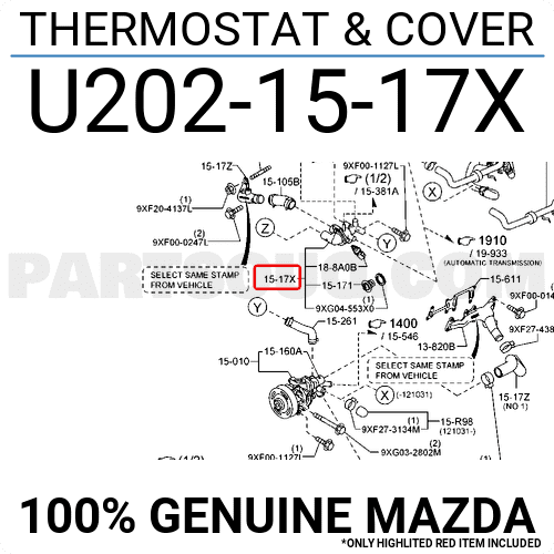 Van Hằng Nhiểt Mazda BT-50 Mã phụ tùng U2021517X