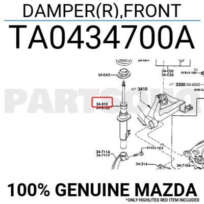 Giảm Xóc Trước Phải Mazda 626 Mã phụ tùng ge4t34700a