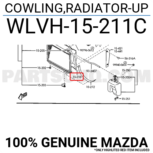 Lồng Quạt Gió Động Cơ Mazda BT-50 Mã phụ tùng WLVH15211C