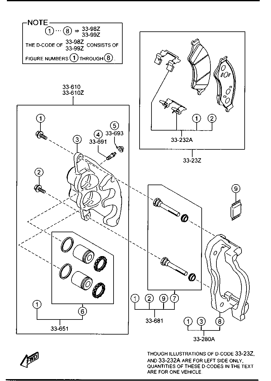 Bộ Piston , Cupen Chụp Bụi Phanh Trước Mazda BT-50 Mã phụ tùng ucyr3365x