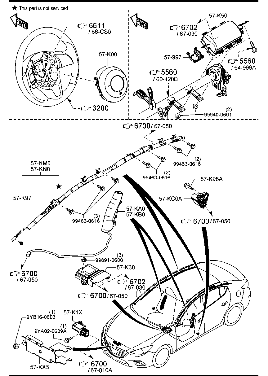 Cảm Biến Ca Trạm Mazda CX-5 Mã phụ tùng KD4557K1XA