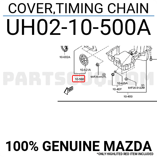 Nắp Đậy Hộp Xích Cam 3.2 Mazda BT-50 Mã phụ tùng uh0210500a