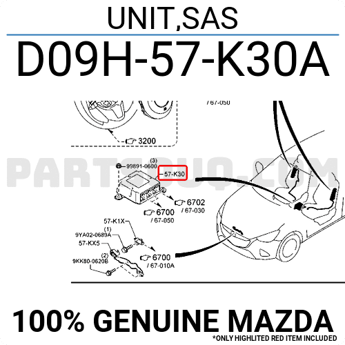 Hộp Điều Khiển Túi Khí Mazda Mazda 2 Mã phụ tùng D09H57K30