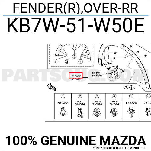 Viền Hông Sau Phải Mazda CX-8 Mã phụ tùng KB7W51W50E