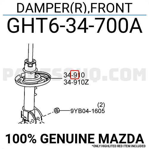 Giảm Xóc Trước Phải Mazda Mazda 6 Mã phụ tùng GHT634700A