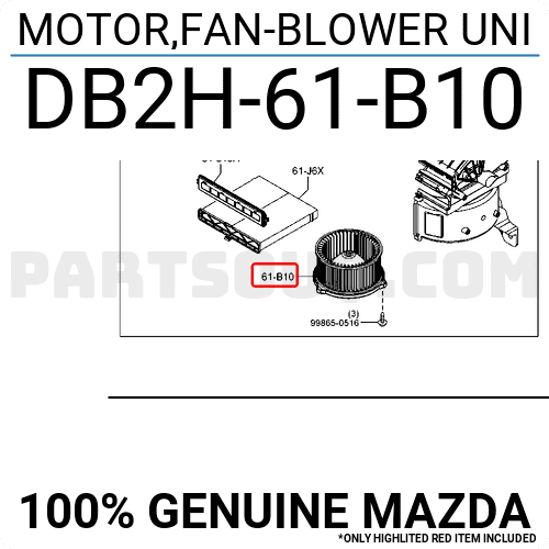 Quạt Gió Điều Hòa Trong Xe Mazda Mazda 2 Mã phụ tùng DB2H61B10