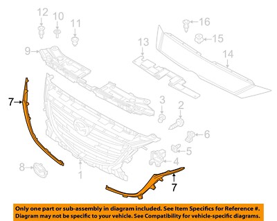 Viền Mạ Lưới Cản Trước Phải Mazda Mazda 3 OEM BHN1507J1A-OE