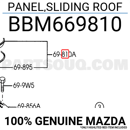 Kính Cửa Sổ Trời Mazda Mazda 3 Mã phụ tùng BBM669810A