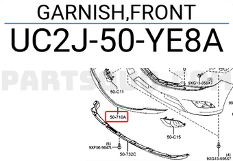 Nẹp Mạ Ca Lăng Mazda BT-50 Mã phụ tùng UC2J50YE8A
