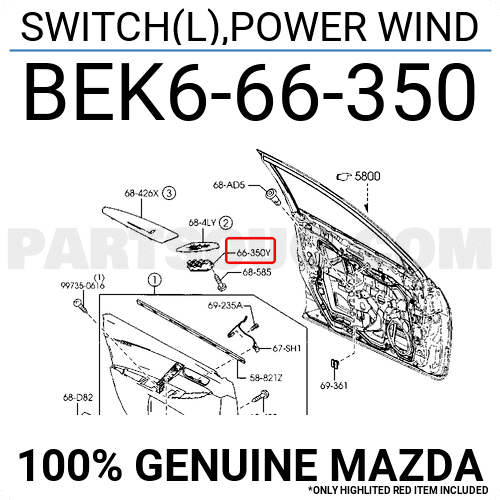 Công Tắc Lên Xuống Kính Tổng Mazda Mazda 3 Mã phụ tùng BEK666350