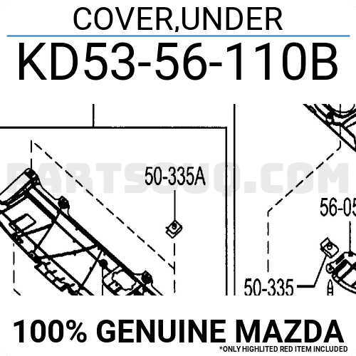 Chắn Bùn Động Cơ Mazda CX-5 Mã phụ tùng KD5356110B