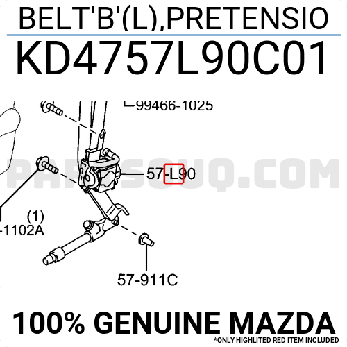 Dây Bảo Hiểm Trước Trái Mazda CX-5 Mã phụ tùng kd4757l90c01