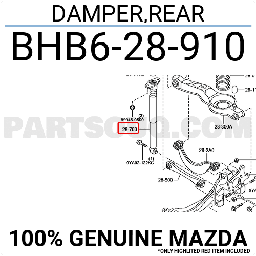 Giảm Sóc Sau Mazda Mazda 3 Mã phụ tùng BHB628910