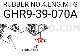 Chân Treo Đầu Hộp Số Mazda Mazda 6 Mã phụ tùng GHR939070A