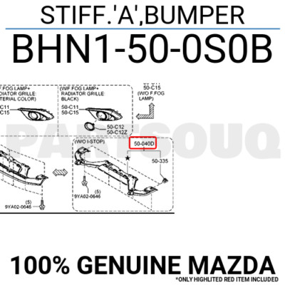 Chắn Bùn Gầm Cản Trước (Móc Câu) Mazda Mazda 3 Mã phụ tùng BHN1500S0B