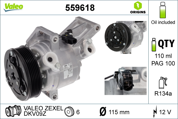 Lốc Điều Hòa Mazda Mazda 2 OEM 559618