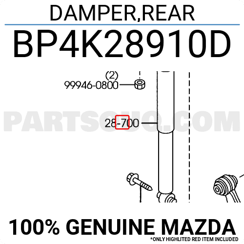 Giảm Xóc Sau Mazda Mazda 3 Mã phụ tùng BP4K28910D