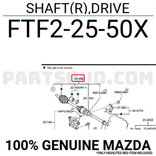 Cây Láp Phải Mazda Mazda 2 Mã phụ tùng FTT22550X