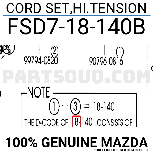 Dây Cao Áp Mazda 626 Mã phụ tùng fsd718140b