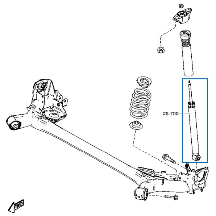 Giảm Xóc Sau Mazda Mazda 2 Mã phụ tùng DA6A28700E