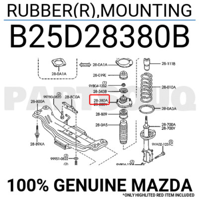 Bát Bèo Giảm Xóc Sau Mazda 323 Mã phụ tùng b25d28380b