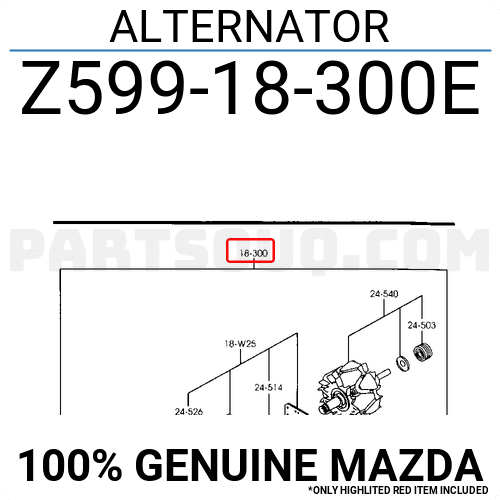Máy Phát Điện (Động Cơ Kim Phun Điện Tử) Mazda 323 Mã phụ tùng Z59918300A