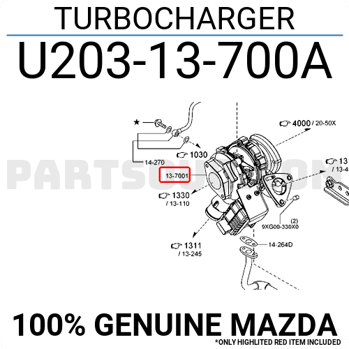 Turbo Tăng Áp 3.2 Mazda BT-50 Mã phụ tùng U20313700A