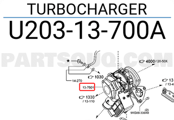 Turbo Tăng Áp 3.2 Mazda BT-50 Mã phụ tùng U20313700A