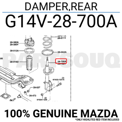 Giảm Xóc Sau Mazda 626 Mã phụ tùng GB1V28700A