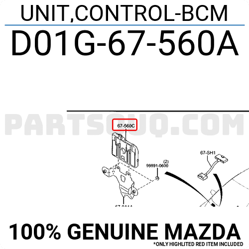 Hộp Bcm Mazda BT-50 Mã phụ tùng 1D0067560A