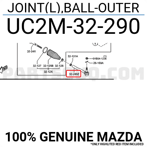 Rotuyn Lái Ngoài Trái Mazda BT-50 Mã phụ tùng uc2m32290