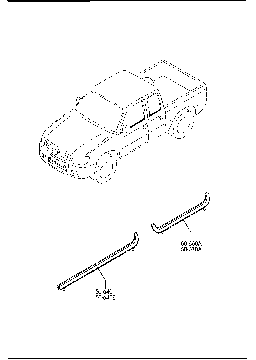 Nẹp Chân Chính Cánh Cửa Ngoài Trước Phải Mazda BT-50 Mã phụ tùng ur5650640d