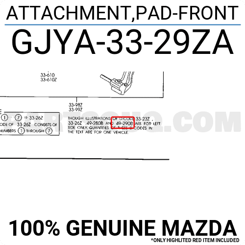 Má Phanh Trước Mazda Mazda 6 Mã phụ tùng GJYA3329ZA