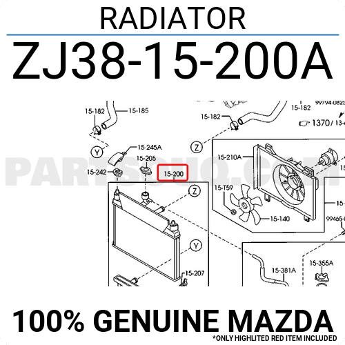 Két Nước Mt Mazda Mazda 2 Mã phụ tùng ZJ3815200A