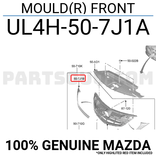 Nẹp Mạ Ca Lăng Trước Phải Mazda BT-50 Mã phụ tùng ul4h507j1a