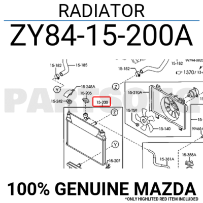 Két Nước At Mazda Mazda 2 Mã phụ tùng ZY8415200A