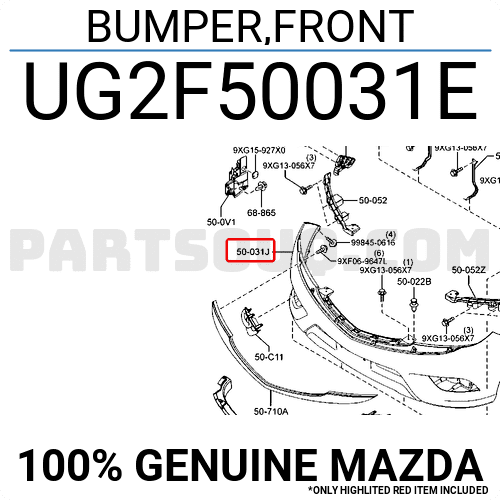 Cản Trước Mazda BT-50 Mã phụ tùng UG2F50031C