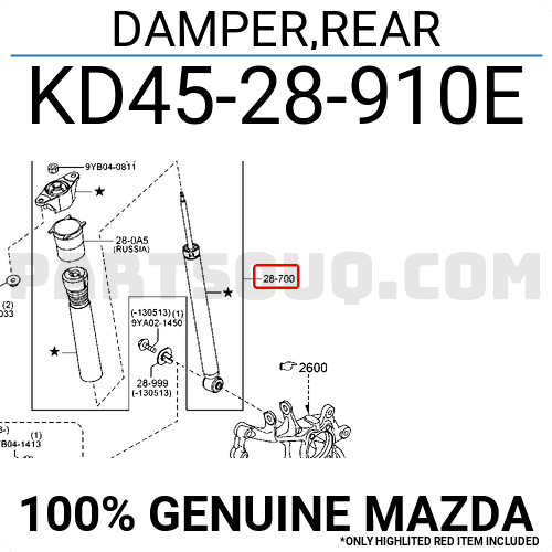 Giảm Xóc Sau Mazda CX-5 Mã phụ tùng KD4528910E