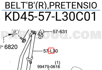 Dây Đai Bảo Hiểm Trước Phải Mazda CX-5 Mã phụ tùng kd4557l30c01